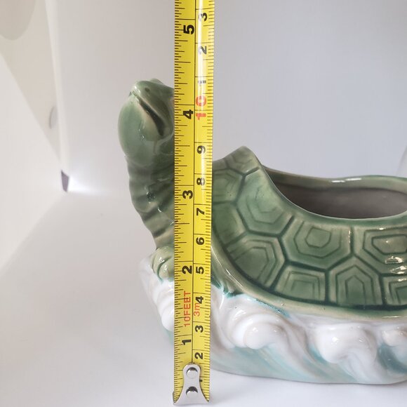 VTG Turtle Planter Kitschy Tortoise Glazed Ceramic Succulent Pot marked #B-174 - Picture 12 of 15